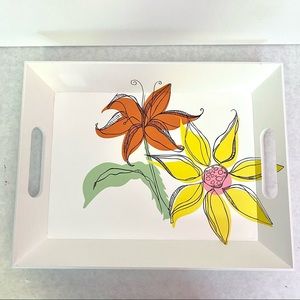 Painted Wooden Tray with flower design